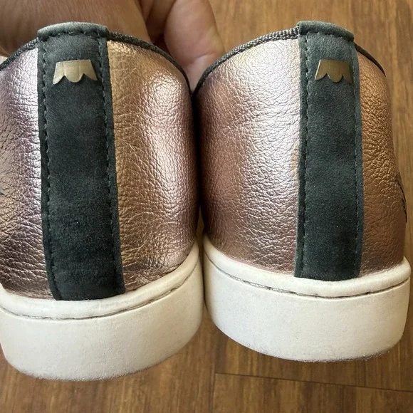 Birdies X Angel City Swift Slip On Sneaker Womens 7 Green Suede Rose Gold Shoes - Picture 5 of 11